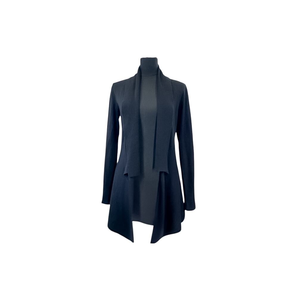 White House Black Market Black Open Front Cardigan Viscose Blend Size XS